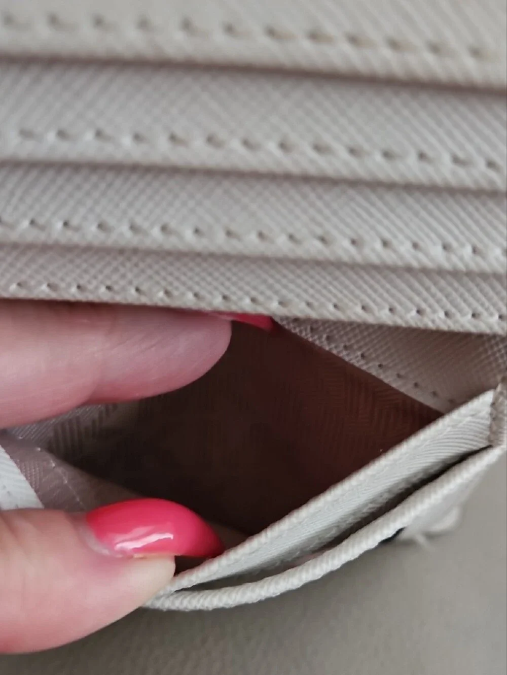 Michael Kors White and Brown MK Logo Compact Wallet